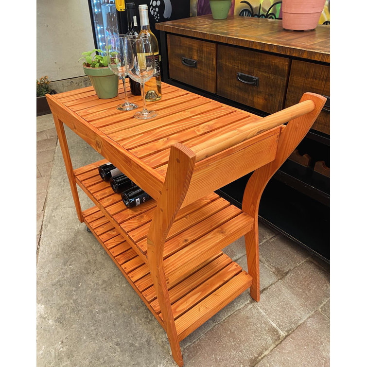 Loon Peak® Gerladina Solid Wood Bar Cart Wayfair